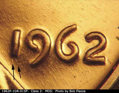 1962 Lincoln cent obverse proof, CopperCoins die 1962P•1DR•015P.