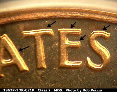 1962 Lincoln cent obverse proof, CopperCoins die 1962P•1DR•021P.