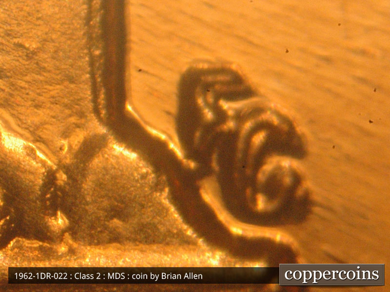 1962 Lincoln cent obverse proof, CopperCoins die 1962P•1DR•022P.