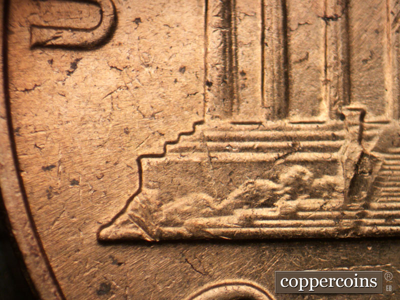 Die-stage B marker on 1963D•1DO•003 (1963 Doubled Die Obverse).