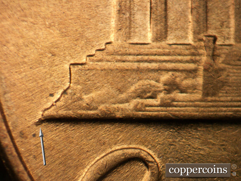 Die-stage C marker on 1963D•1DO•003 (1963 Doubled Die Obverse).