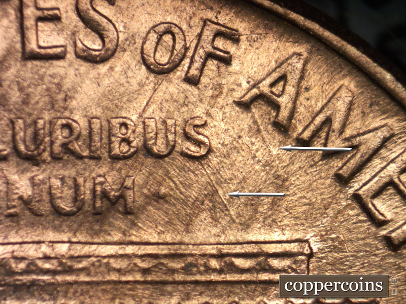 Die-stage C marker on 1963D•1DO•005 (1963 Doubled Die Obverse).