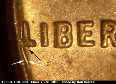 1963 Lincoln cent obverse, CopperCoins die 1963D•1DO•008.