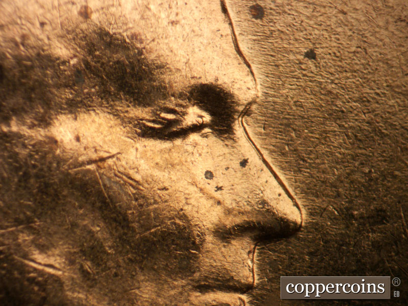1963 Lincoln cent obverse, CopperCoins die 1963D•1DO•010.