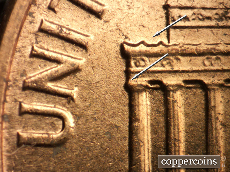 Die-stage B marker on 1963D•1DO•010 (1963 Doubled Die Obverse).
