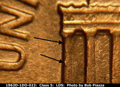 Die-stage C marker on 1963D•1DO•022 (1963 Doubled Die Obverse).