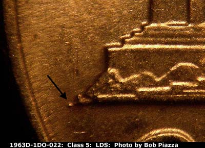 Die-stage C marker on 1963D•1DO•022 (1963 Doubled Die Obverse).
