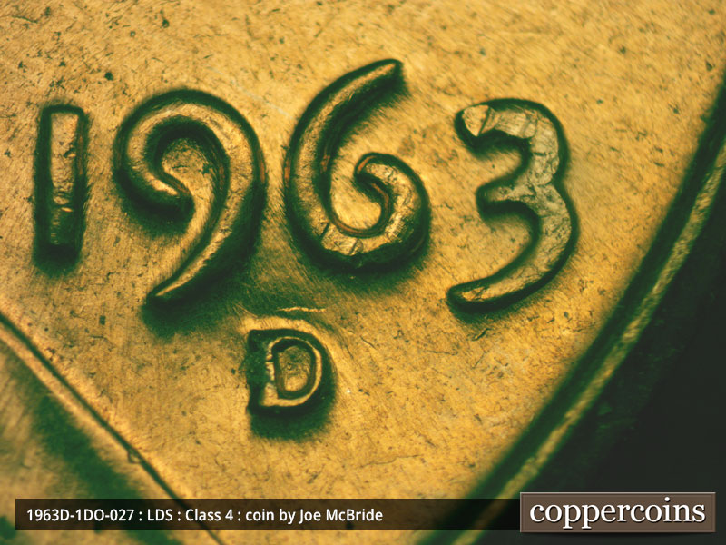 Die-stage C marker on 1963D•1DO•027 (1963 Doubled Die Obverse).