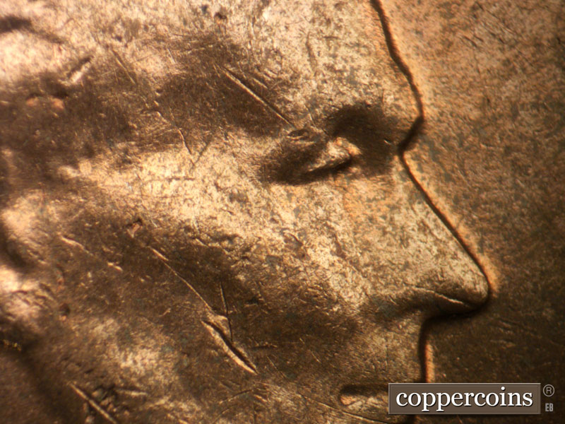 Die-stage C marker on 1963D•1DO•028 (1963 Doubled Die Obverse).