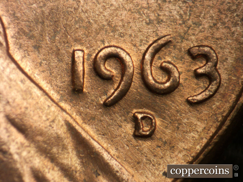 Die-stage C marker on 1963D•1DO•028 (1963 Doubled Die Obverse).