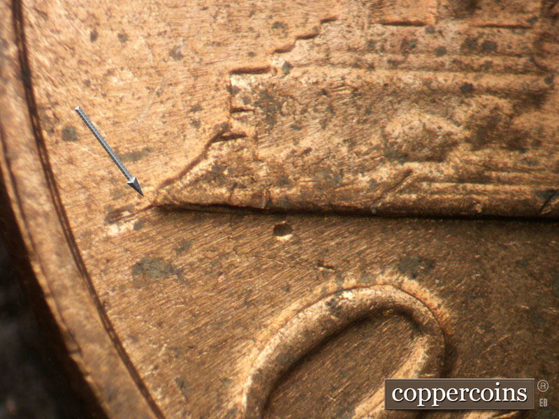 Die-stage C marker on 1963D•1DO•028 (1963 Doubled Die Obverse).