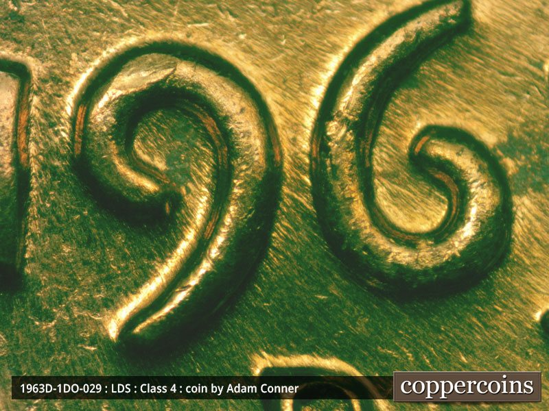 Die-stage C marker on 1963D•1DO•029 (1963 Doubled Die Obverse).