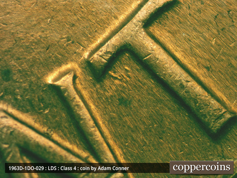 Die-stage C marker on 1963D•1DO•029 (1963 Doubled Die Obverse).