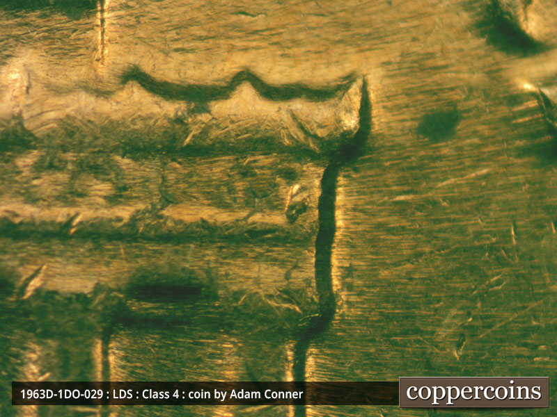 Die-stage C marker on 1963D•1DO•029 (1963 Doubled Die Obverse).