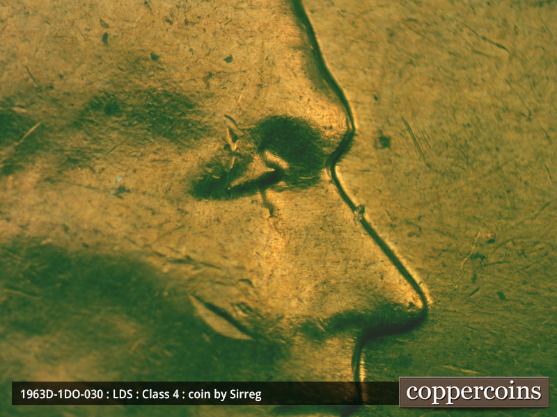Die-stage C marker on 1963D•1DO•030 (1963 Doubled Die Obverse).