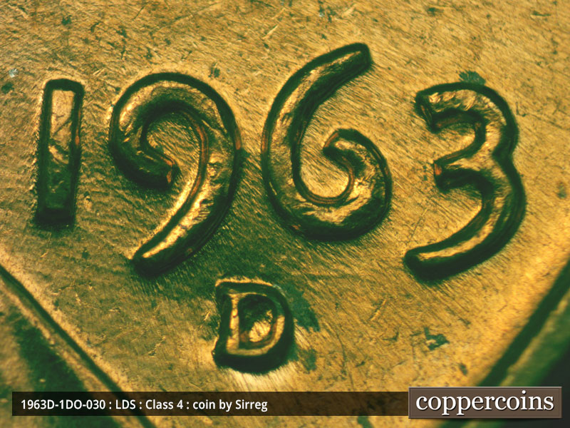Die-stage C marker on 1963D•1DO•030 (1963 Doubled Die Obverse).