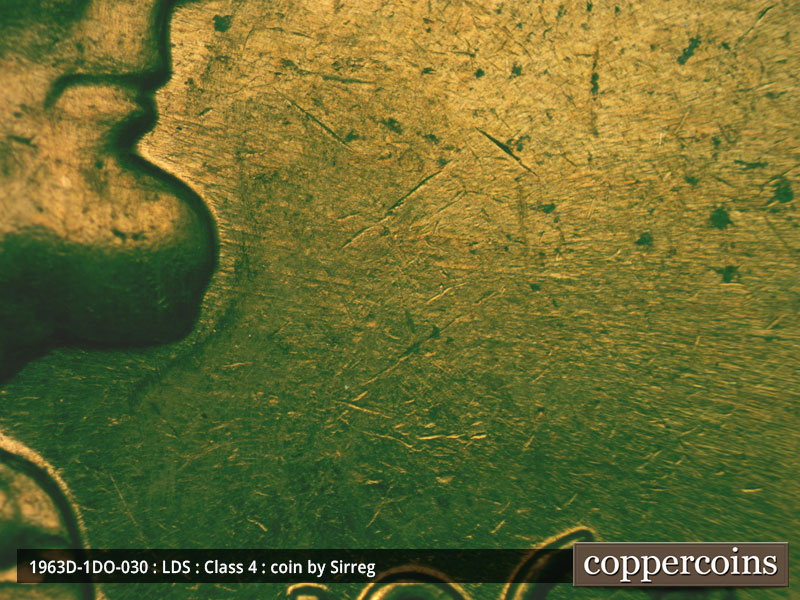 Die-stage C marker on 1963D•1DO•030 (1963 Doubled Die Obverse).