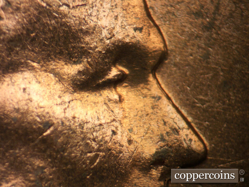 1963 Lincoln cent obverse, CopperCoins die 1963D•1DO•034.