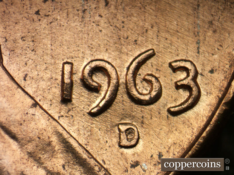 Die-stage A marker on 1963D•1DO•036 (1963 Doubled Die Obverse).