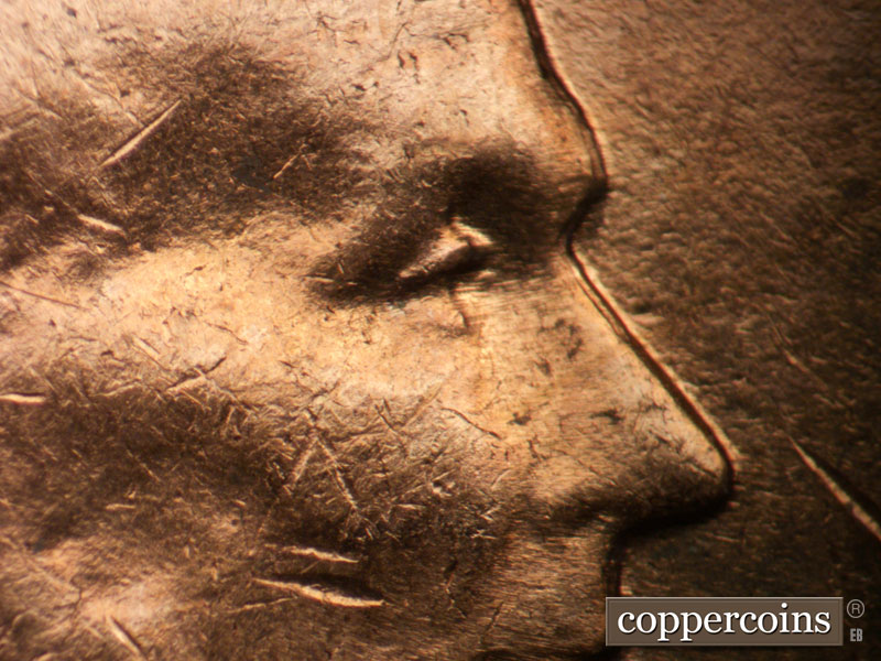1963 Lincoln cent obverse, CopperCoins die 1963D•1DO•037.