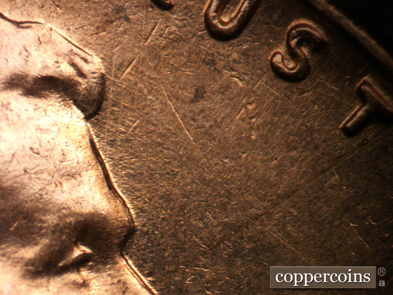 Die-stage B marker on 1963D•1DO•037 (1963 Doubled Die Obverse).