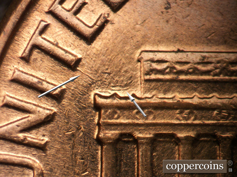 Die-stage B marker on 1963D•1DO•037 (1963 Doubled Die Obverse).