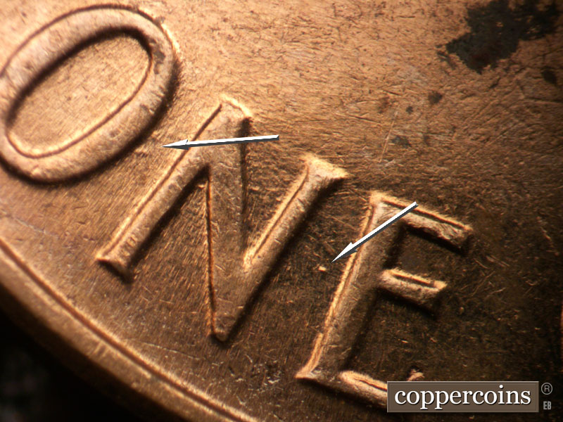 Die-stage B marker on 1963D•1DO•037 (1963 Doubled Die Obverse).