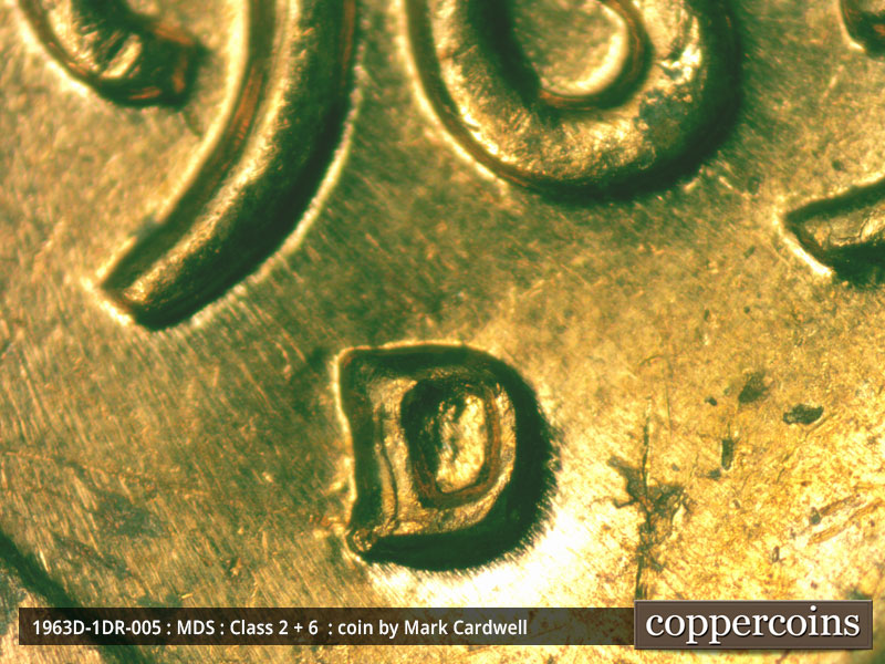 1963 Lincoln cent obverse, CopperCoins die 1963D•1DR•005.