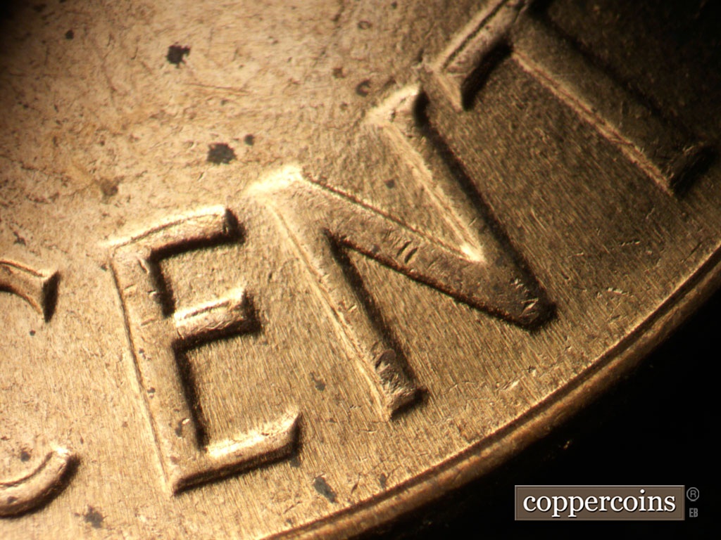Die-stage C marker on 1963D•1DR•007 showing Doubling seen on CENT.