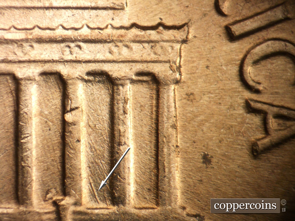 Die-stage C marker on 1963D•1MM•003 (1963 Repunched Mint Mark).