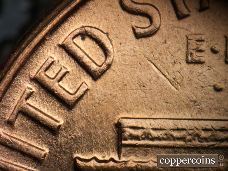 Die-stage C marker on 1963D•1MM•008 (1963 Repunched Mint Mark).
