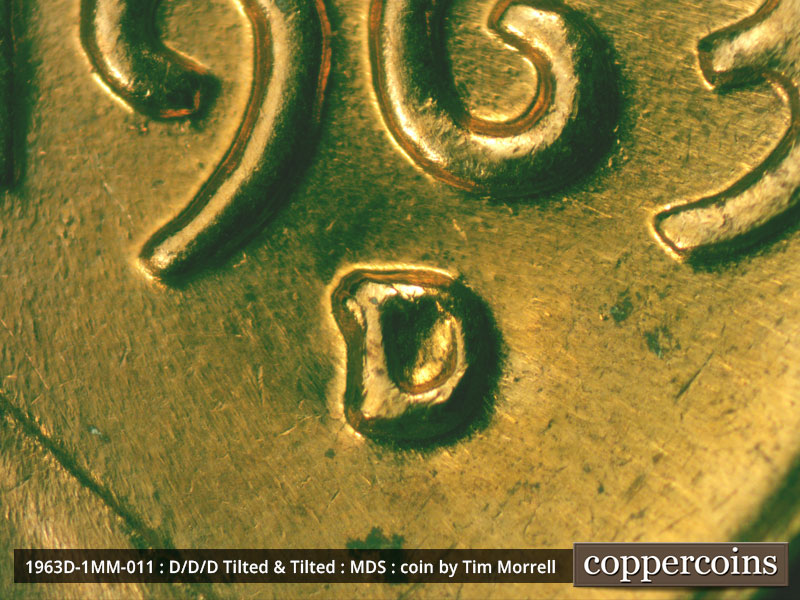 1963 Lincoln cent obverse, CopperCoins die 1963D•1MM•011.