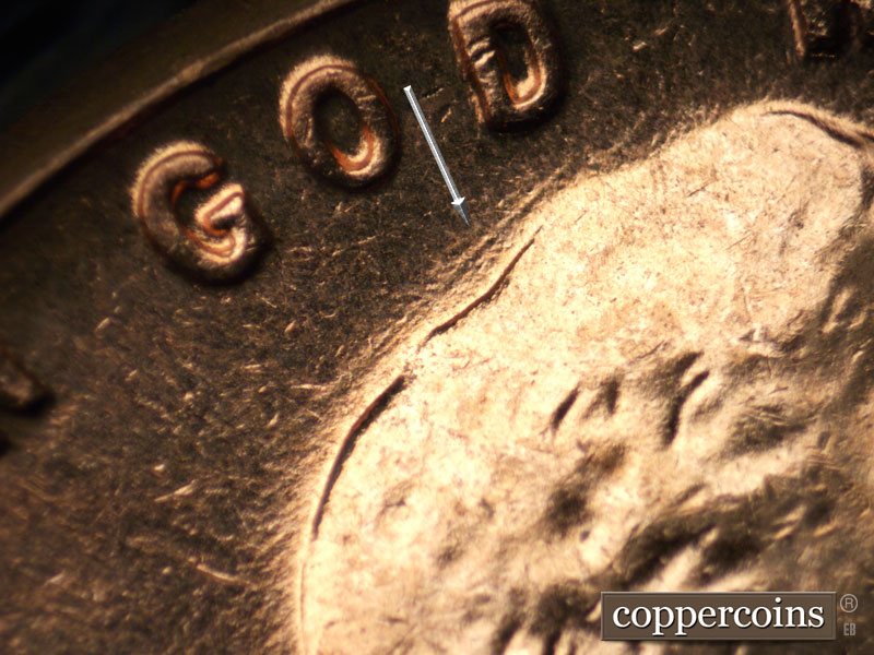 Die-stage B marker on 1963D•1MM•014 (1963 Repunched Mint Mark).