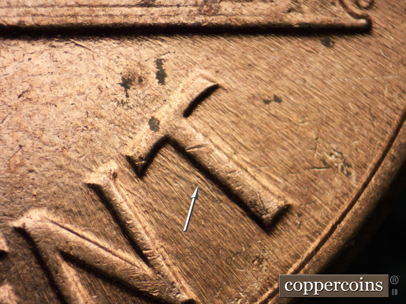 Die-stage B marker on 1963D•1MM•014 (1963 Repunched Mint Mark).