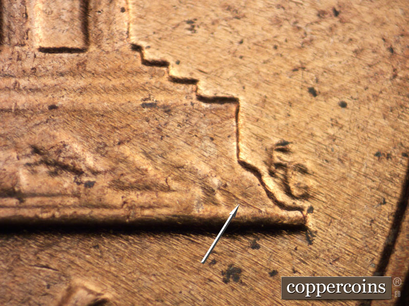 Die-stage C marker on 1963D•1MM•014 (1963 Repunched Mint Mark).