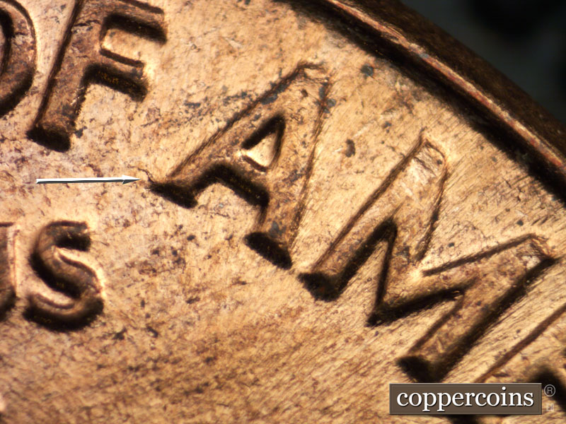 Die-stage C marker on 1963D•1MM•014 (1963 Repunched Mint Mark).