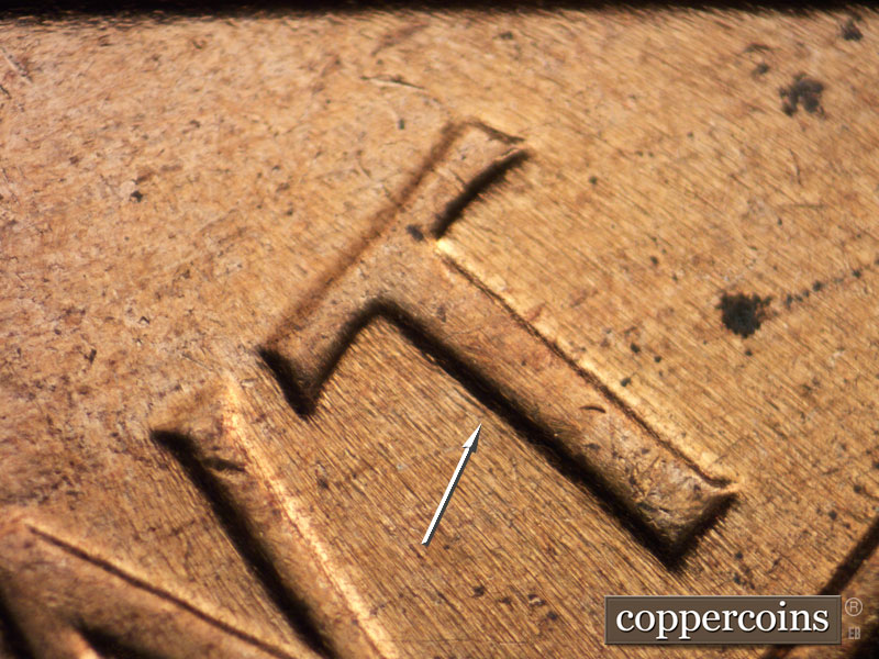 Die-stage C marker on 1963D•1MM•014 (1963 Repunched Mint Mark).