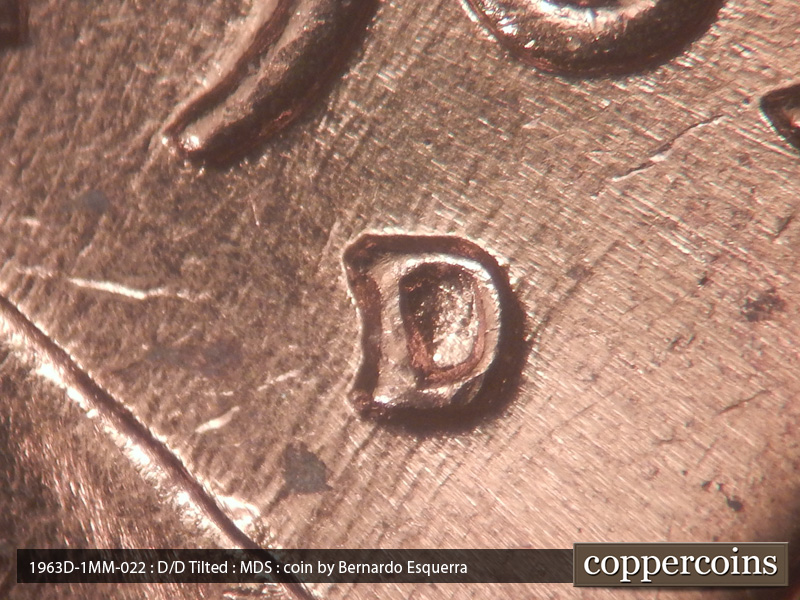 1963 Lincoln cent obverse, CopperCoins die 1963D•1MM•022.