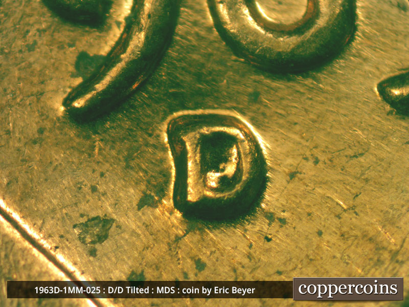 1963 Lincoln cent obverse, CopperCoins die 1963D•1MM•025.
