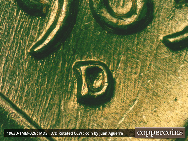 1963 Lincoln cent obverse, CopperCoins die 1963D•1MM•026.