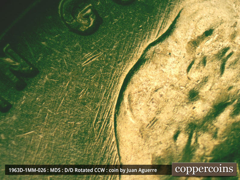 Die-stage B marker on 1963D•1MM•026 (1963 Repunched Mint Mark).