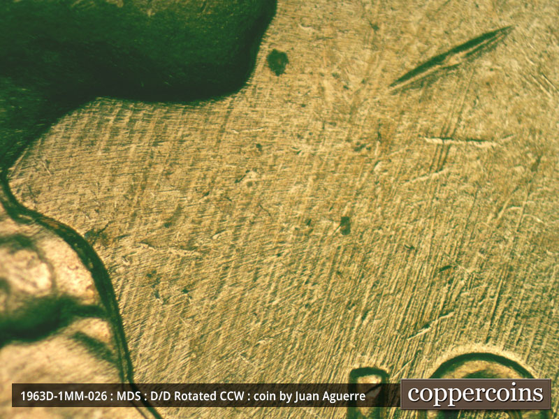 Die-stage B marker on 1963D•1MM•026 (1963 Repunched Mint Mark).