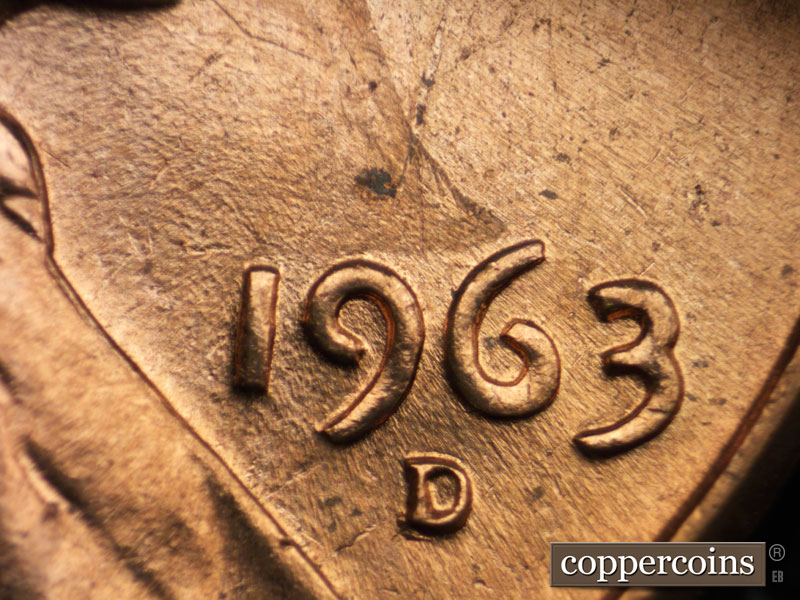 Die-stage C marker on 1963D•1MM•029 (1963 Repunched Mint Mark).