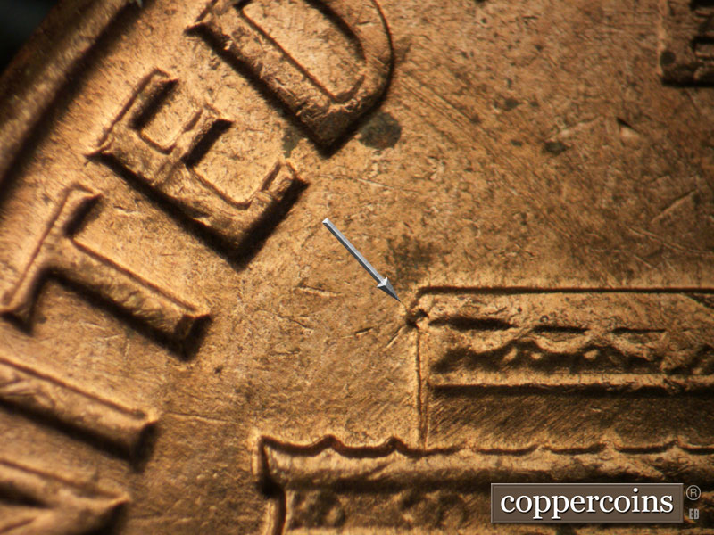 Die-stage B marker on 1963D•1MM•030 (1963 Repunched Mint Mark).