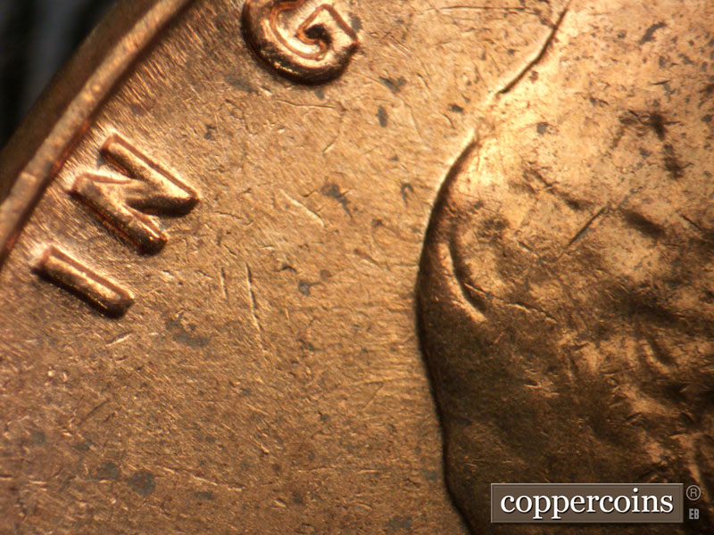 Die-stage B marker on 1963D•1MM•031 (1963 Repunched Mint Mark).