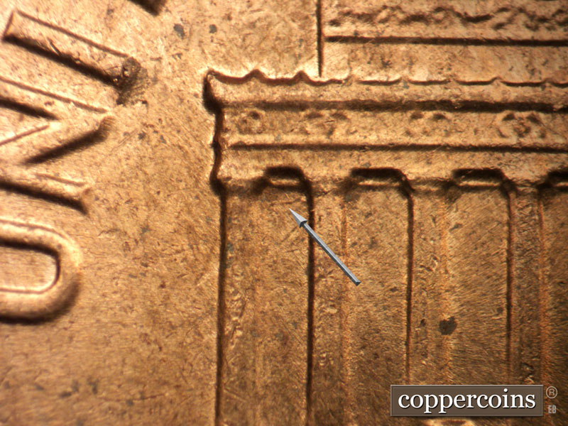 Die-stage B marker on 1963D•1MM•031 (1963 Repunched Mint Mark).