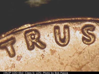 Die-stage C marker on 1963P•1DO•002 (1963 Doubled Die Obverse).