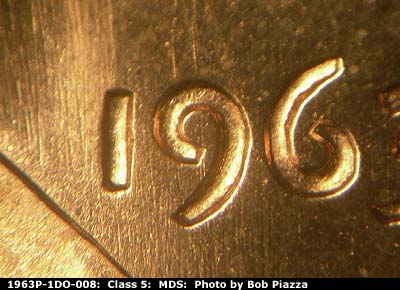 Die-stage B marker on 1963P•1DO•008 (1963 Doubled Die Obverse).