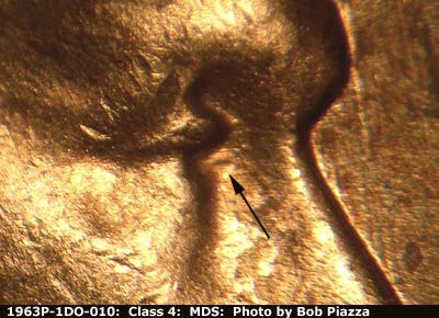 1963 Lincoln cent obverse, CopperCoins die 1963P•1DO•010.