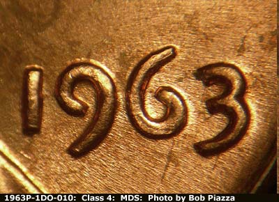 Die-stage B marker on 1963P•1DO•010 (1963 Doubled Die Obverse).